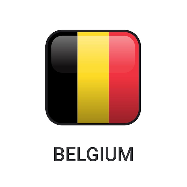 Vector realistic rectangle belgium flag icon vector isolated on white background for sport match icon