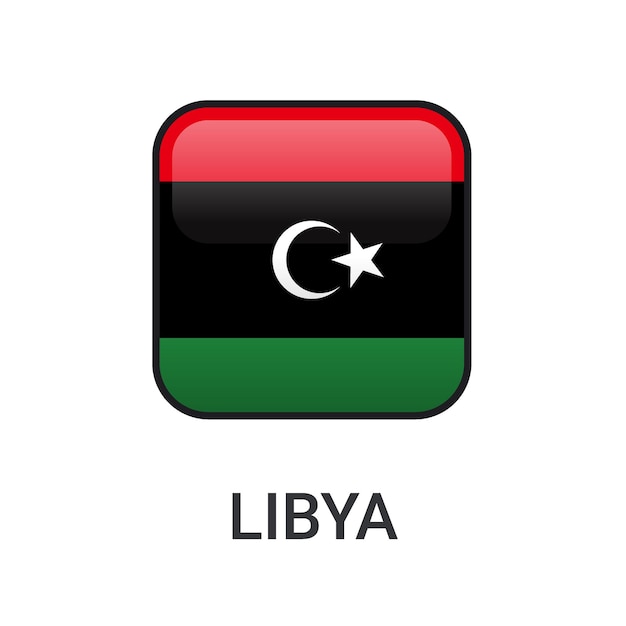 Vector realistic rectangle libya flag icon vector isolated on white background for sport match icon