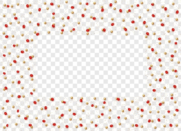 Realistic Red berries of Rowan and pearl, isolated on a transparent background. vector illustration