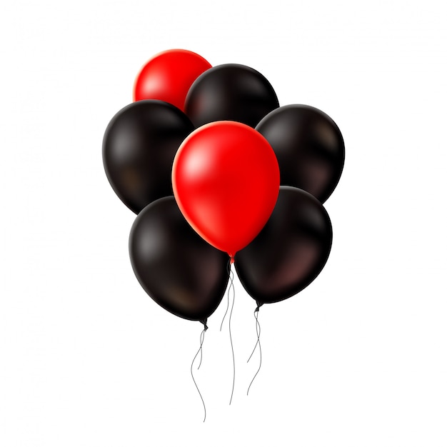  realistic red black balloons black friday