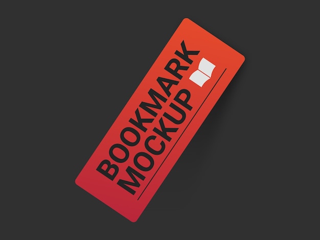 realistic red bookmark mockup