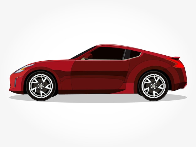 Realistic red car with details