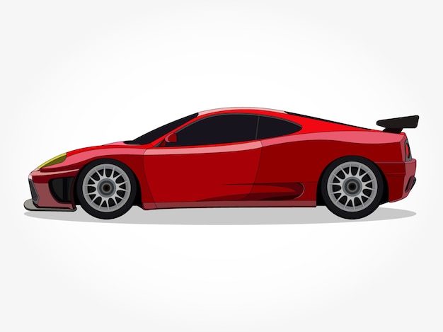 realistic red car with details