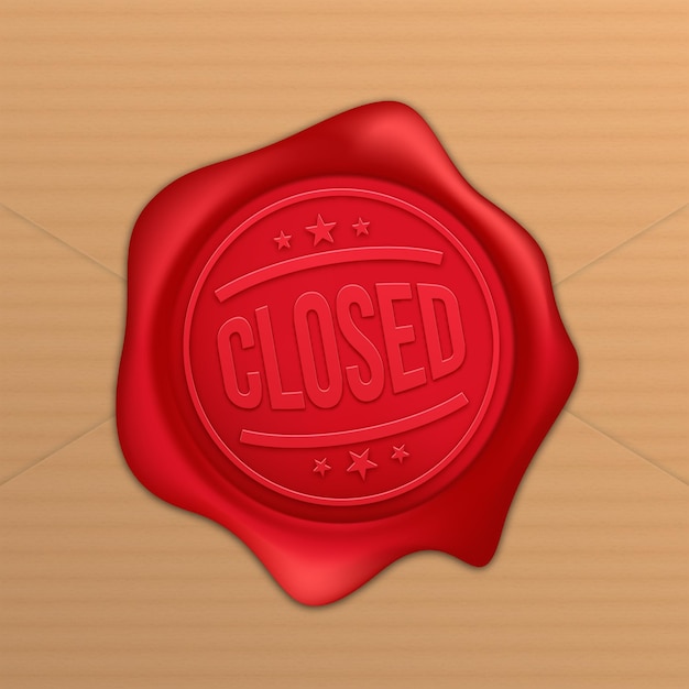 Vector realistic red closed seal stamp