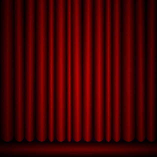 ベクトル 現実的な赤いカーテンの背景のベクトル