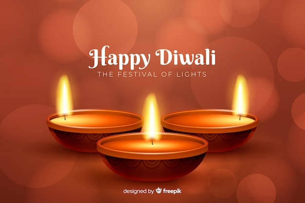 Realistic red diwali background