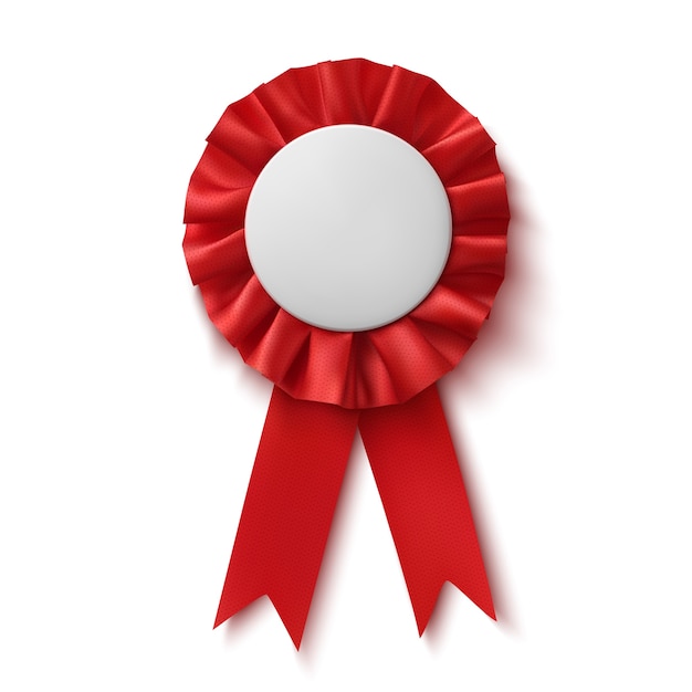 realistic red fabric award ribbon