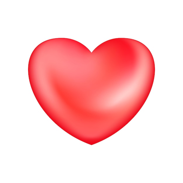 realistic red heart icon d heart shape vector illustration eps
