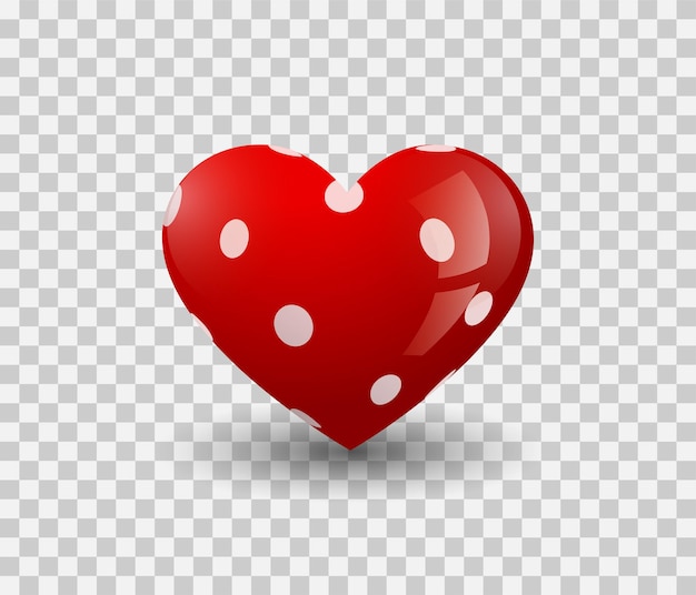 Realistic red heart with shadow Premium Vector