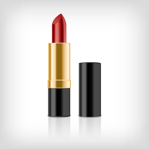 Realistic red lipstick