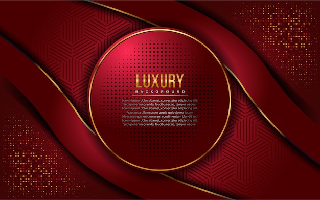 Vector realistic red luxury with overlap background