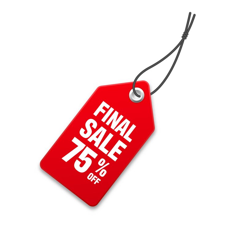 Vector realistic red price tag special offer or shopping discount label retail paper sticker promotional