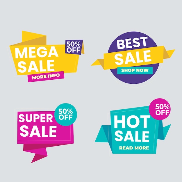 Realistic red price tags collection Special offer or shopping discount label Retail paper sticker