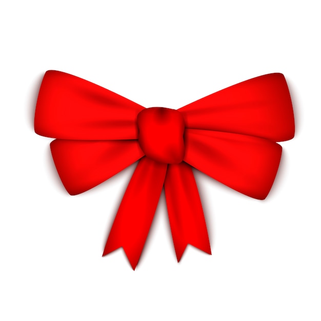 Vector realistic red ribbon bow