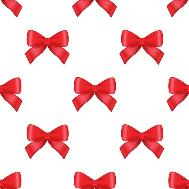 Realistic red ribbon pattern on white backdrop holiday concept xmas present realistic template