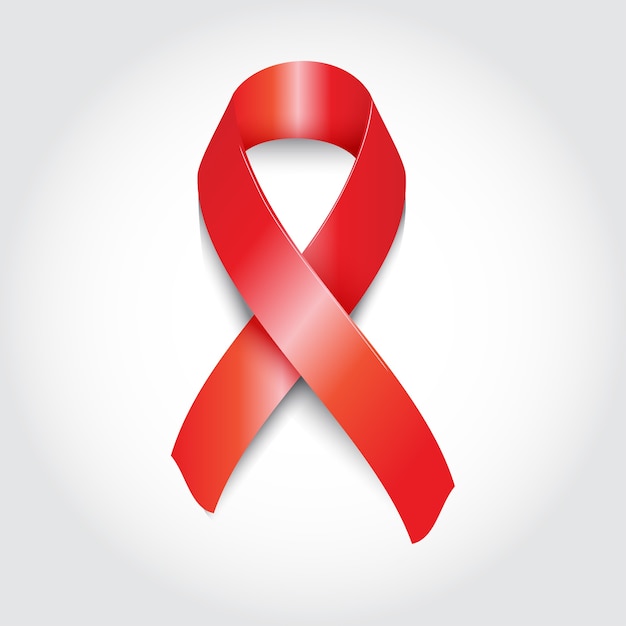 Vector realistic red ribbon