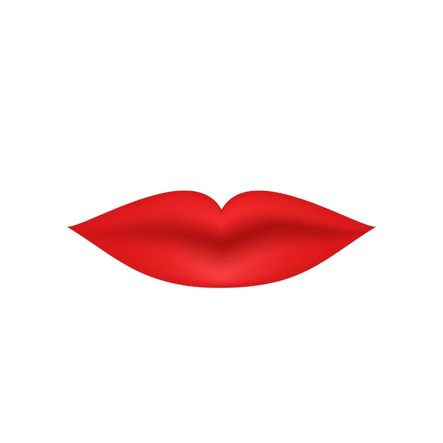 Realistic red sexy lips isolated on white background Glamour lip icon Woman s mouth Vector illustration for labels of cosmetic products beauty salons and makeup artists