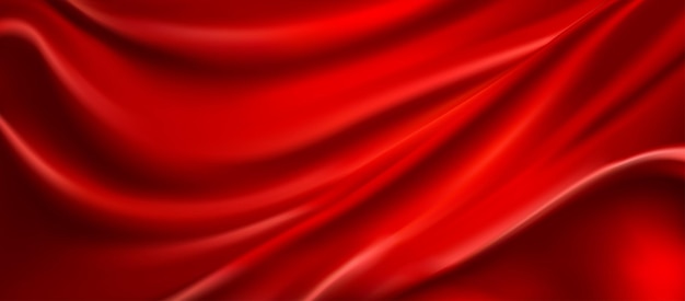 現実的な赤い絹の上面図のベクトルの背景輝き流れる表面のエレガントでソフトなロイヤル背景赤の豪華な背景デザイン ベクトル図
