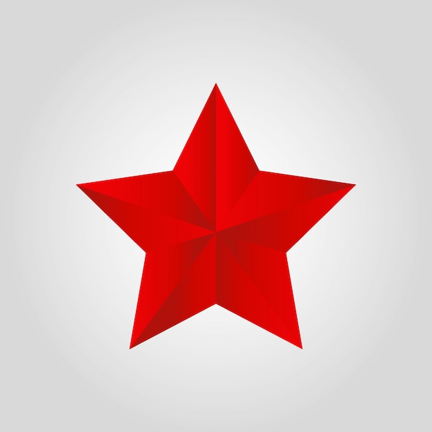 Vector realistic red star - christmas element for celebration