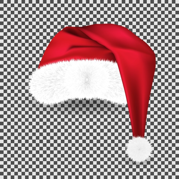 Vector realistic red traditional santa claus hat