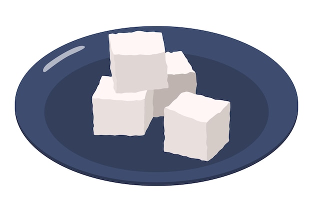 흰색 배경 벡터에 현실적인 정제 된 설탕