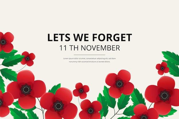 Vector realistic remembrance day background