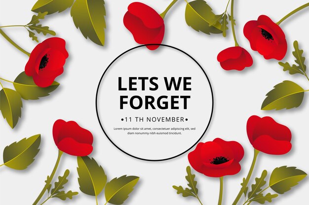 Vector realistic remembrance day background