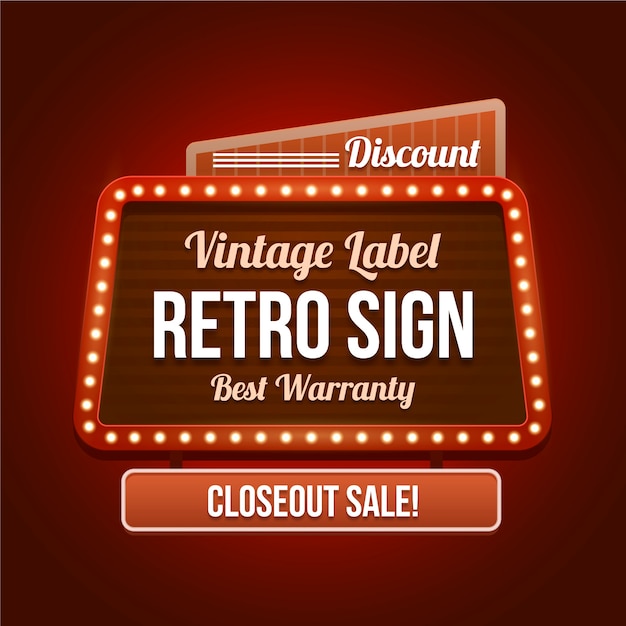 Realistic retro sign