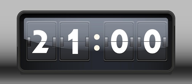 リアルなレトロなスタイリッシュなフリップクロックベクトル図