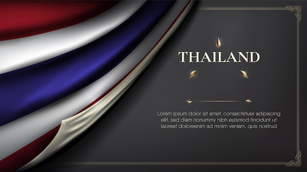 Vector realistic rib curl thailand flag plus space for text