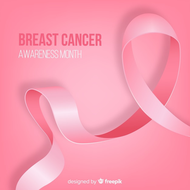 Realistic ribbon for breast cancer awarness