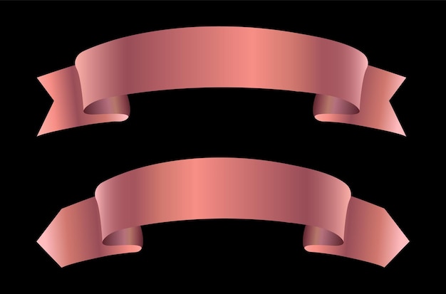 Realistic ribbon set