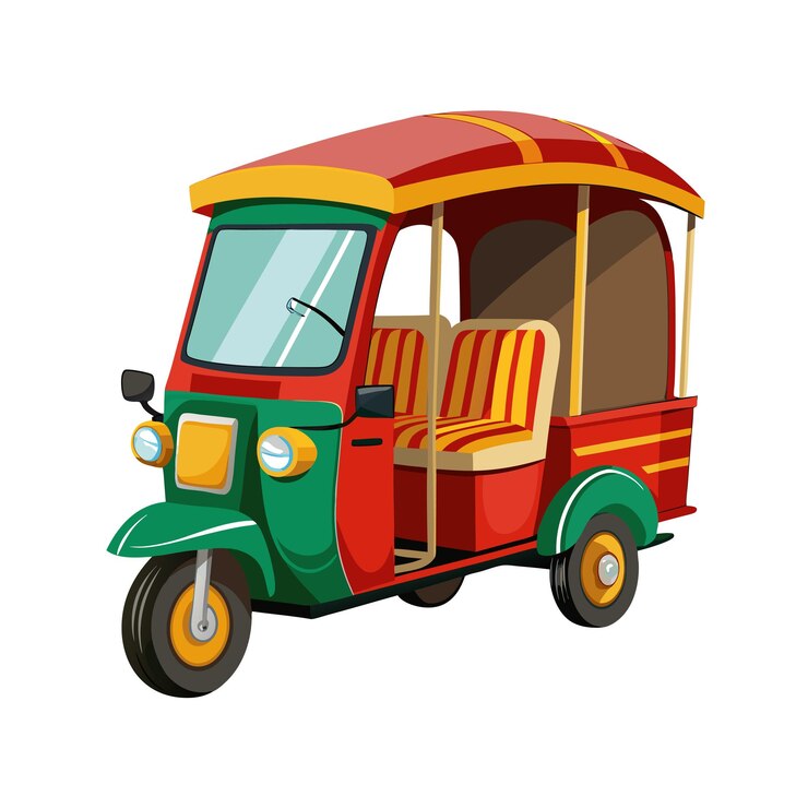 Vector realistic rikshaw vector illustration concept