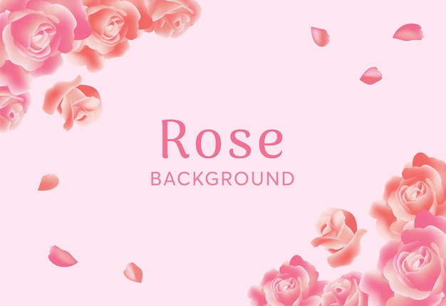 Realistic rose background design