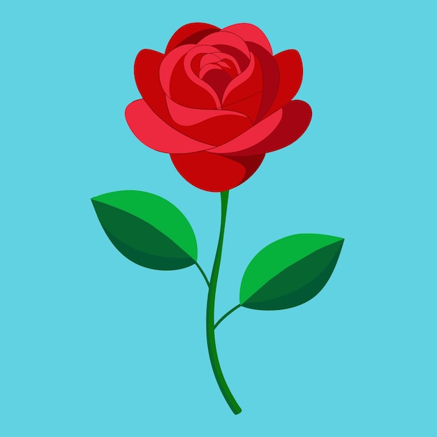 Vector realistic rose clip art vector illustration