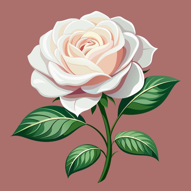 Vector realistic rose clip art vector illustration