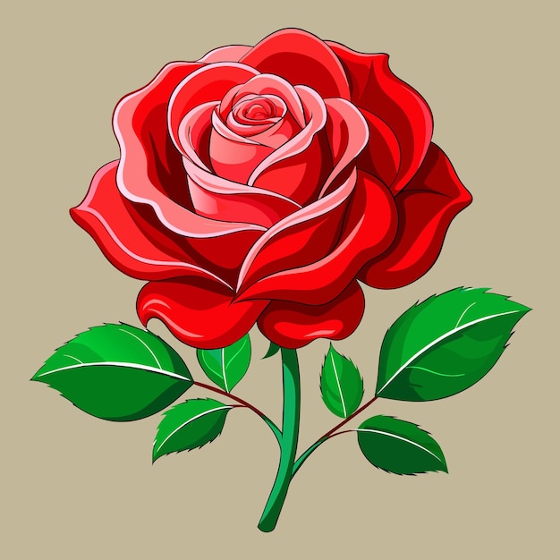 Vector realistic rose clip art vector illustration