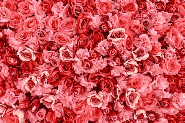 Realistic rose flower background Free Vector