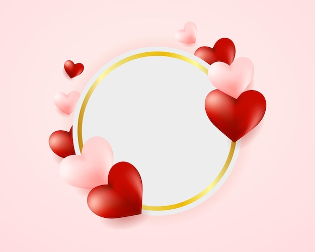 Vector realistic round banner for valentines day