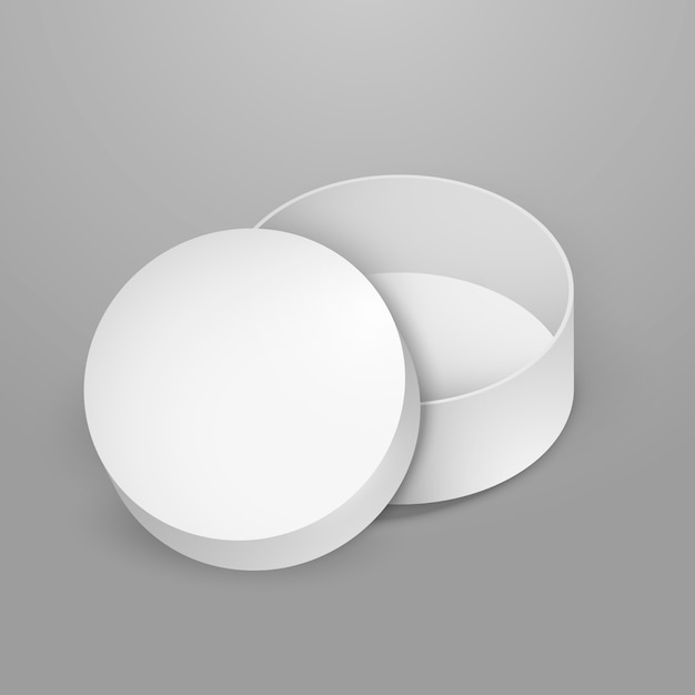 Realistic round box mockup