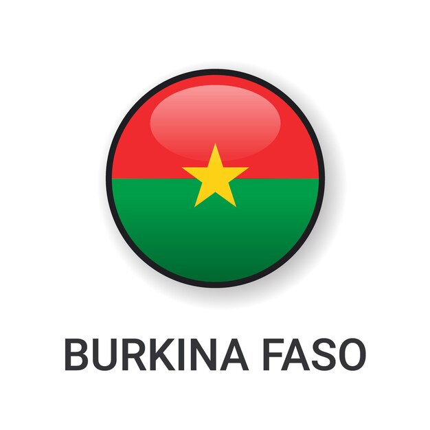 Vector realistic round burkina faso flag icon vector isolated on white background for sport match icon