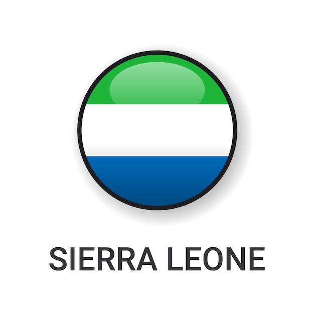 Realistic round sierra leone flag icon vector isolated on white background for sport match icon