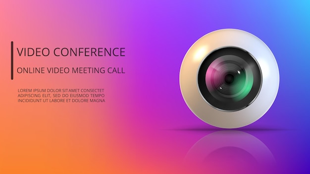 Realistic round webcam Design for video conference or video chat