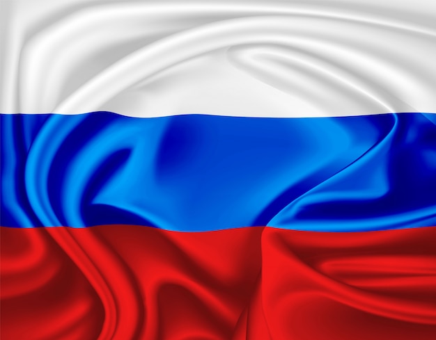 Realistic russian flag symbol satin drape