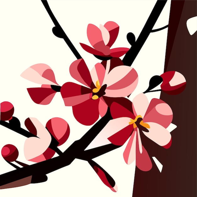 Vector realistic sakura branch in spring