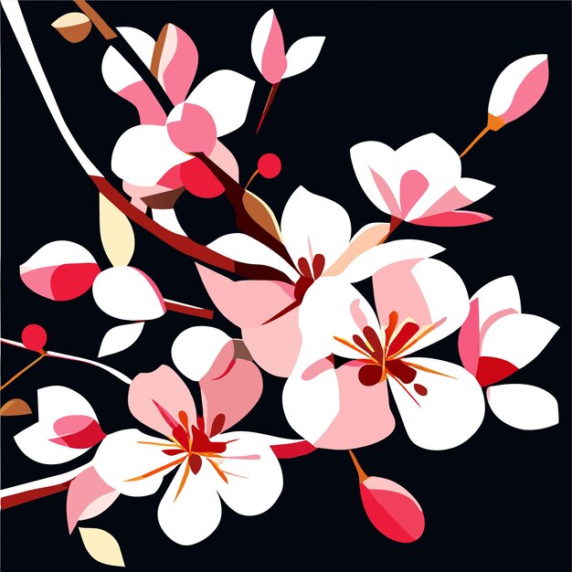 Realistic sakura branch in spring