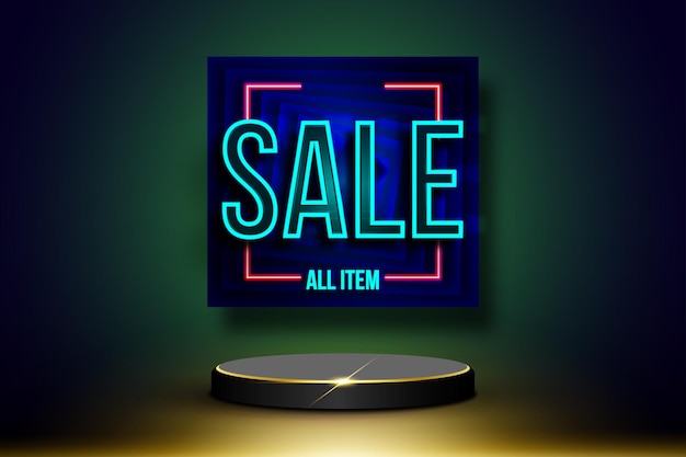 Vector realistic sale 3d podium for product display