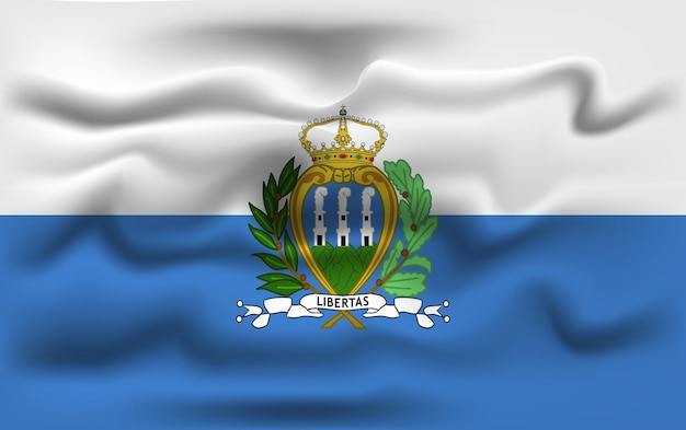 Реалистичный дизайн векторного флага Сан-Марино