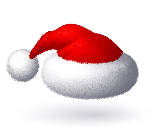 Vector realistic  santa hat isolated on white background. rgb global colors