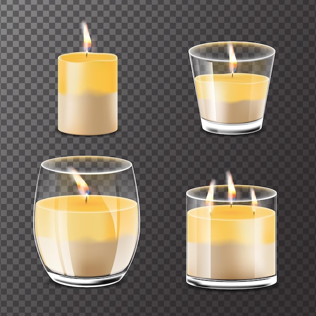 Collezione di candele profumate realistiche